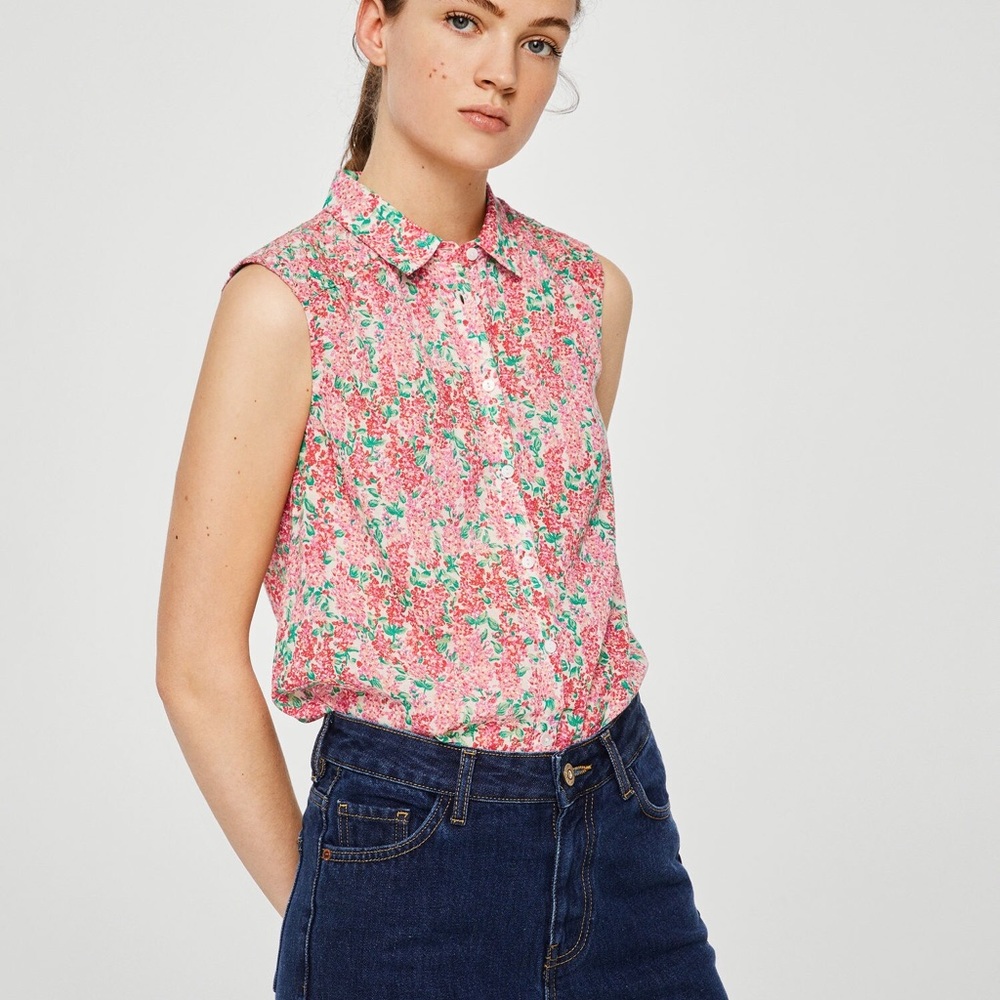MANGO floral print blouse